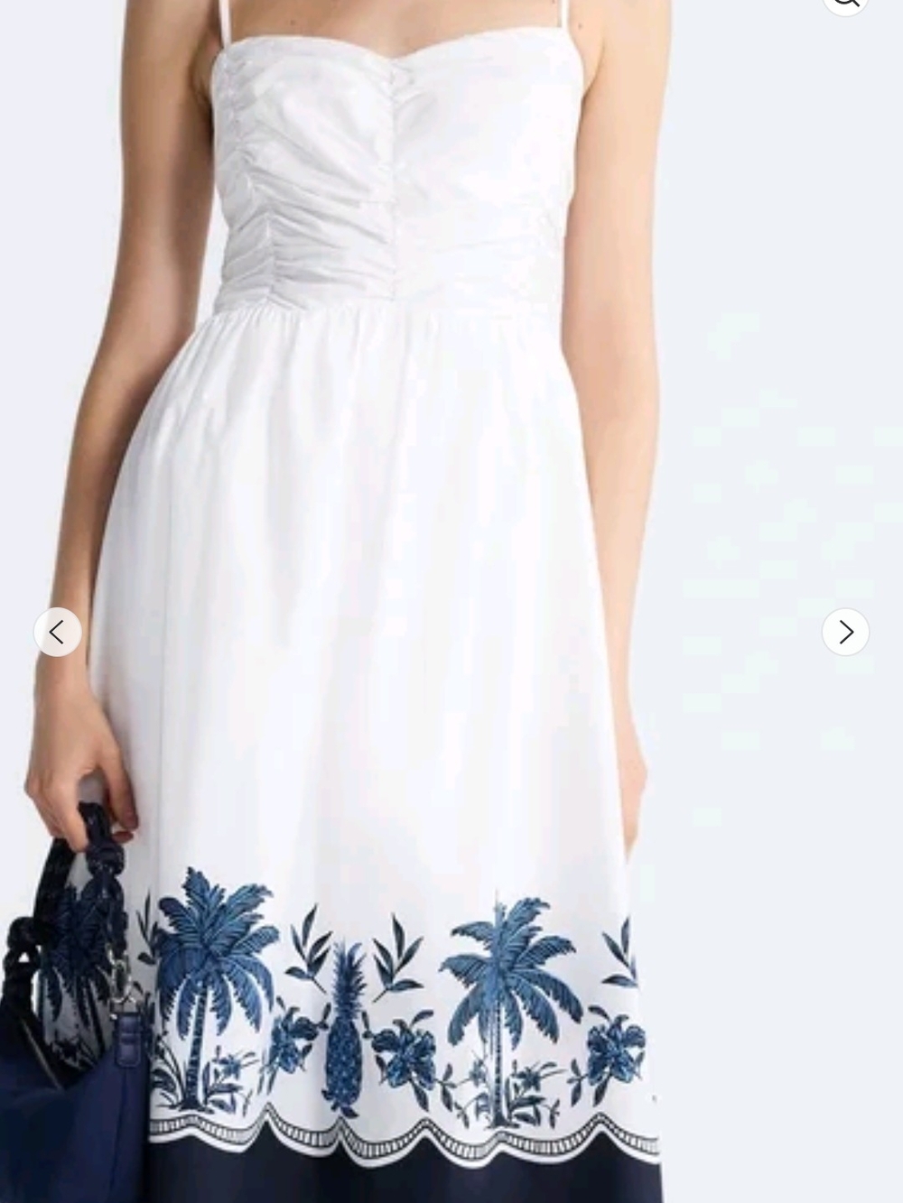 Sleeveless Ruched Cotton Midi Dress
